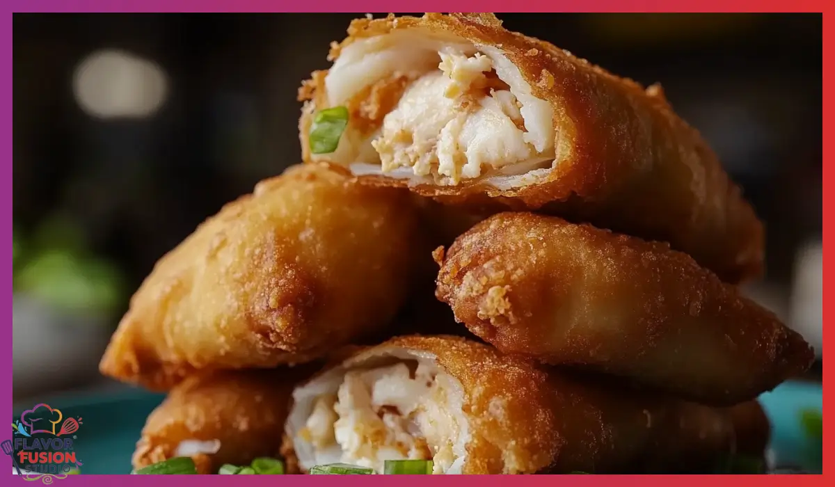 Crispy Crab Rangoon Egg Rolls