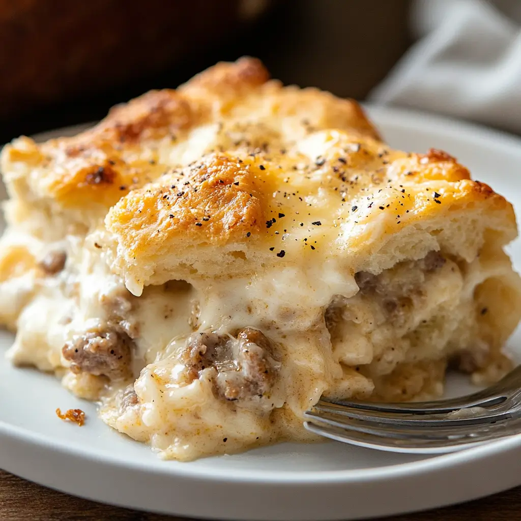 Biscuits and gravy Breakfast casserole