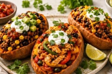 High Protein Taco Stuffed Sweet Potatoes